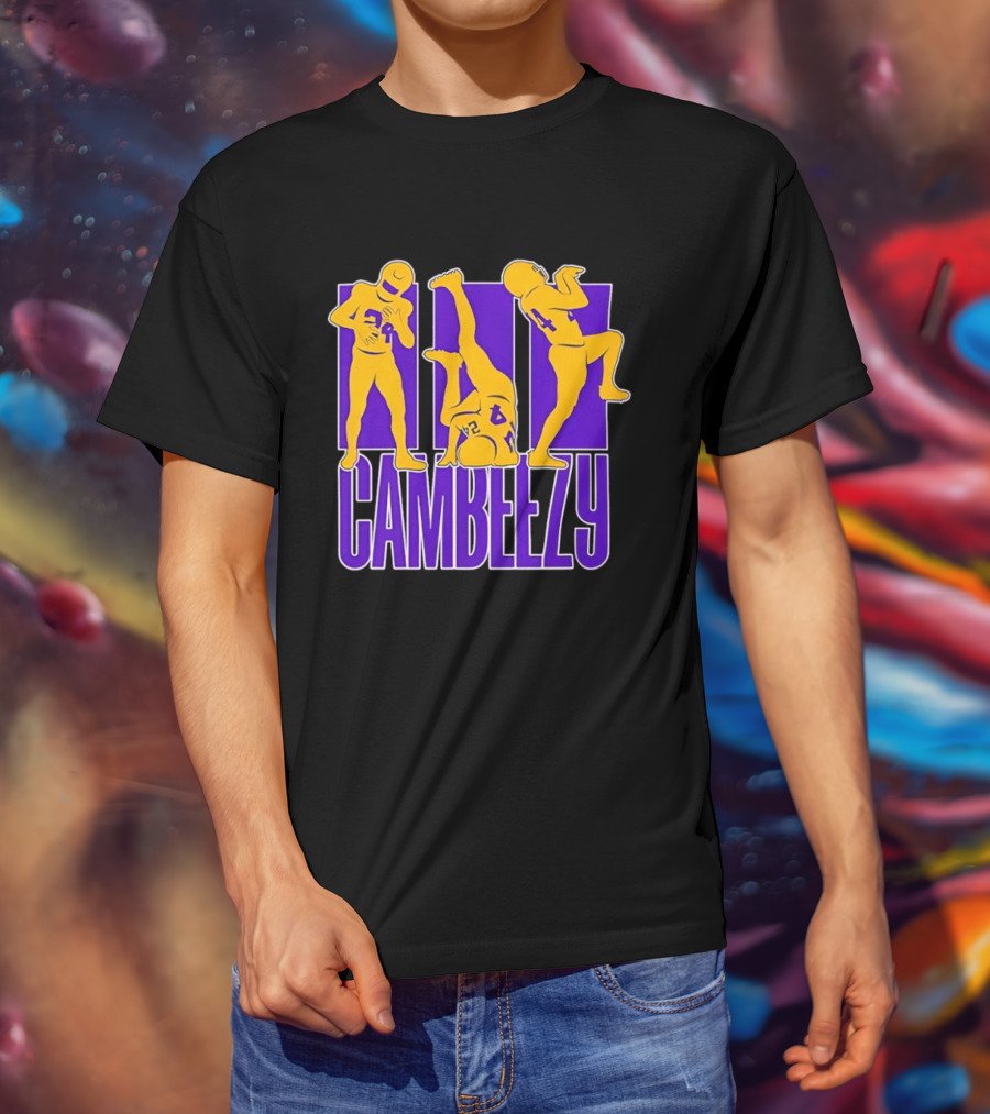 Cambeezy Lil Player 24 Purple Gold Football T-Shirt