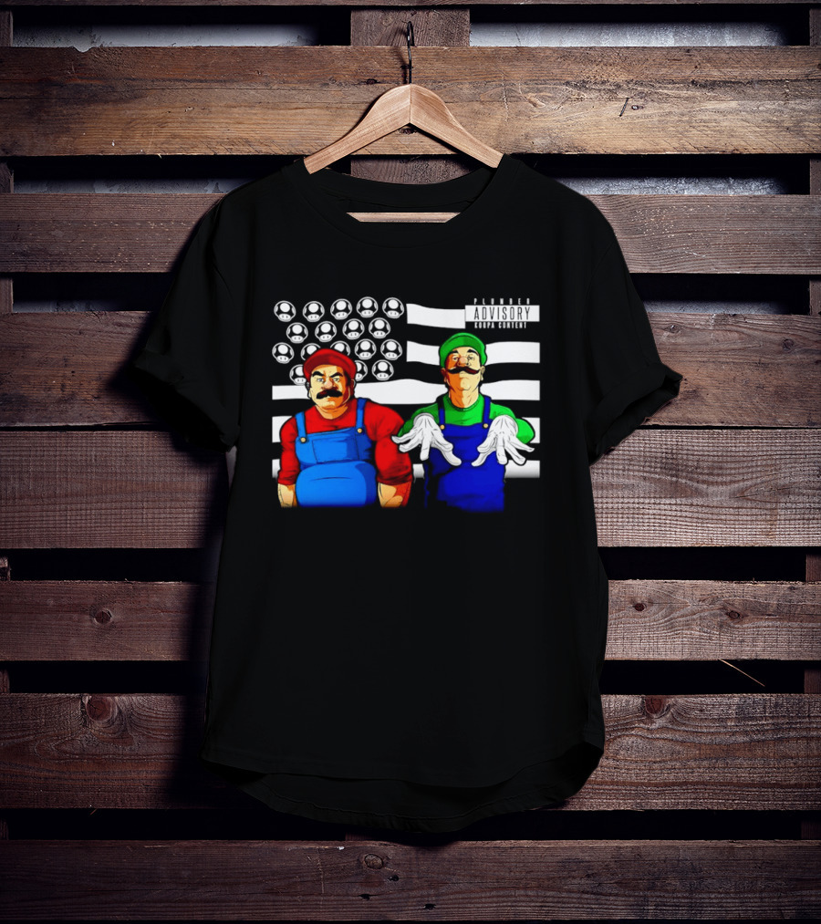 Mario Luigi Plumber Advisory Koopa Mushroom Flag T-Shirt