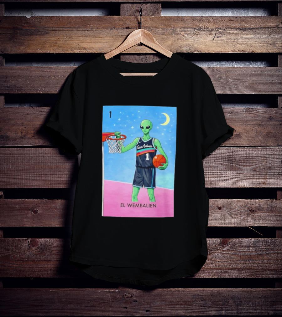 El Wembalien San Antonio Spurs Alien Basketball Number 1 Victor Wembanyama T-Shirt