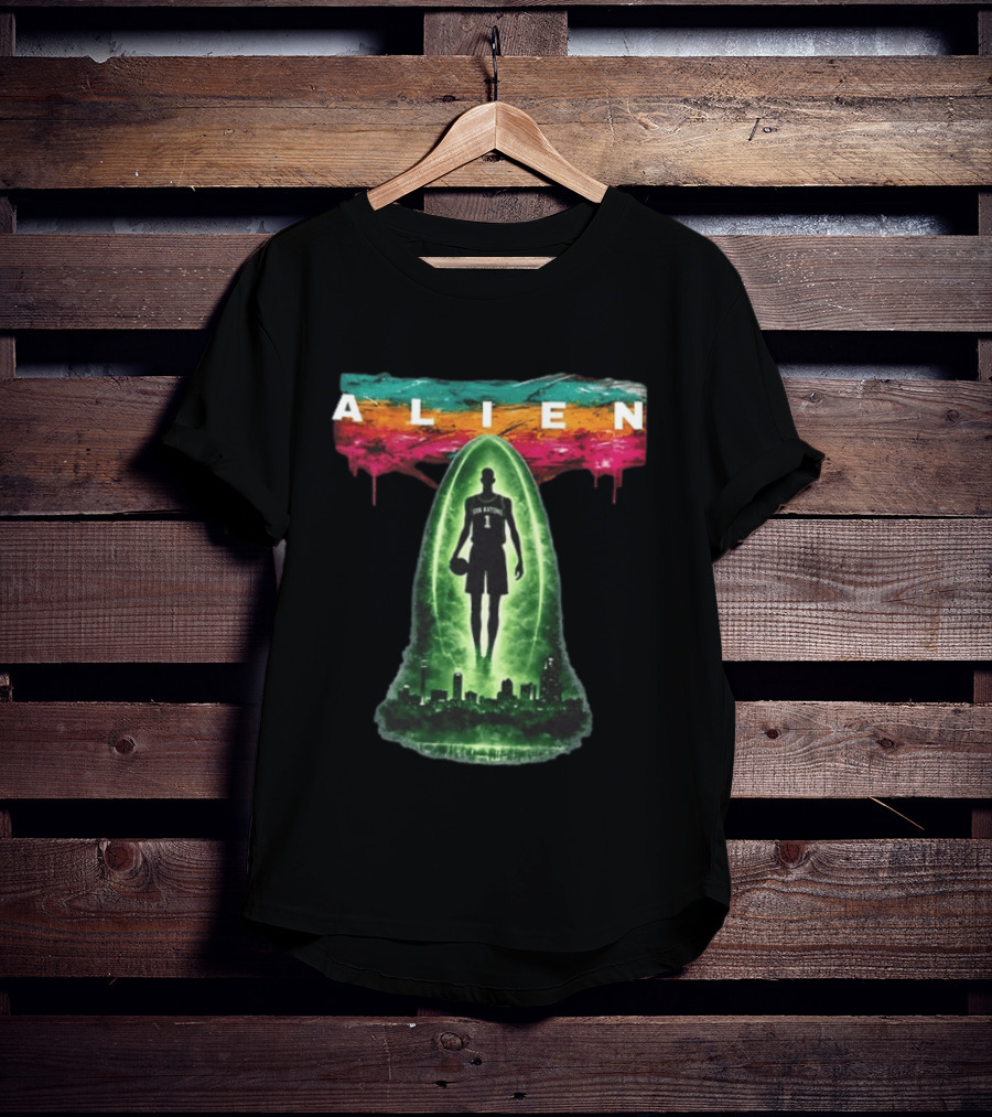 San Antonio Basketball Victor Wembanyama Alien Go Spurs Go Skyline T-Shirt