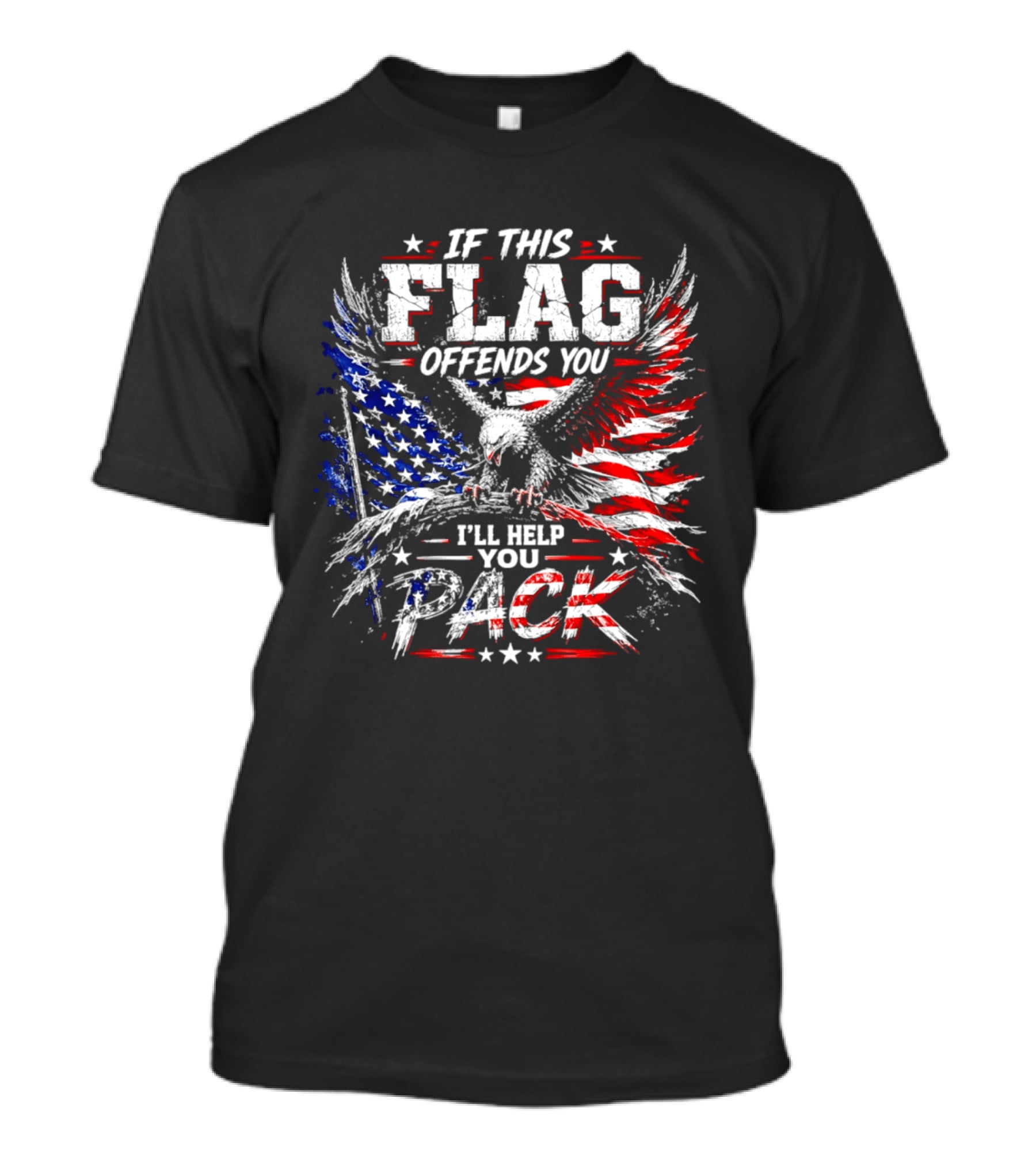 If This Flag Offends You I'll Help You Pack Eagle And American Flag T-Shirt