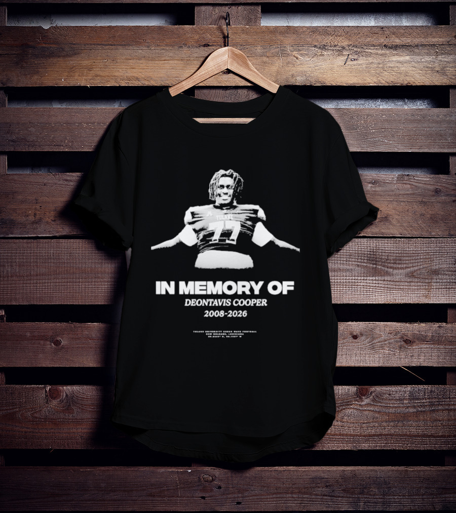 In Memory Of Deontavis Cooper 2008 2026 Tulane Football 77 T-Shirt
