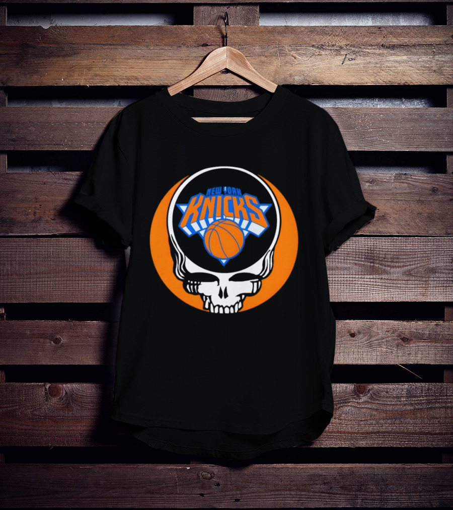 New York Knicks Grateful Dead Basketball Skull Logo Steal Your Face T-Shirt