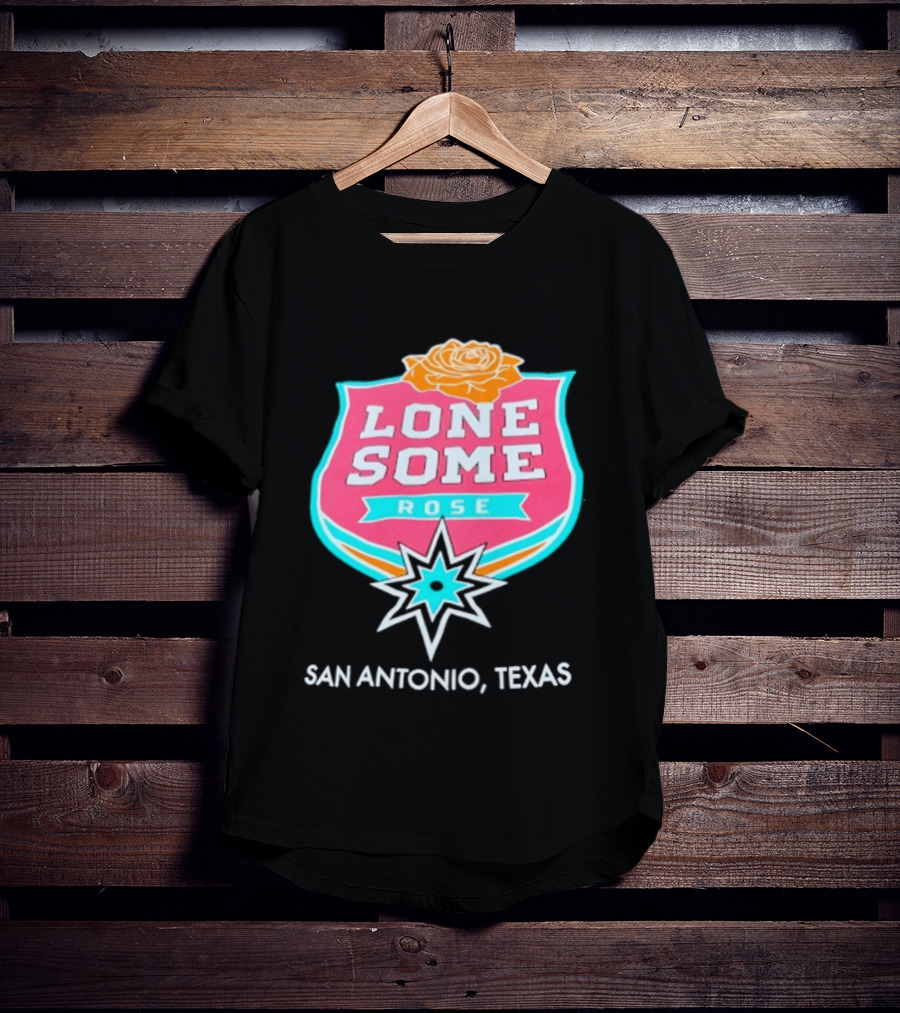 Lonesome Rose San Antonio Texas Retro Neon Sign T-Shirt