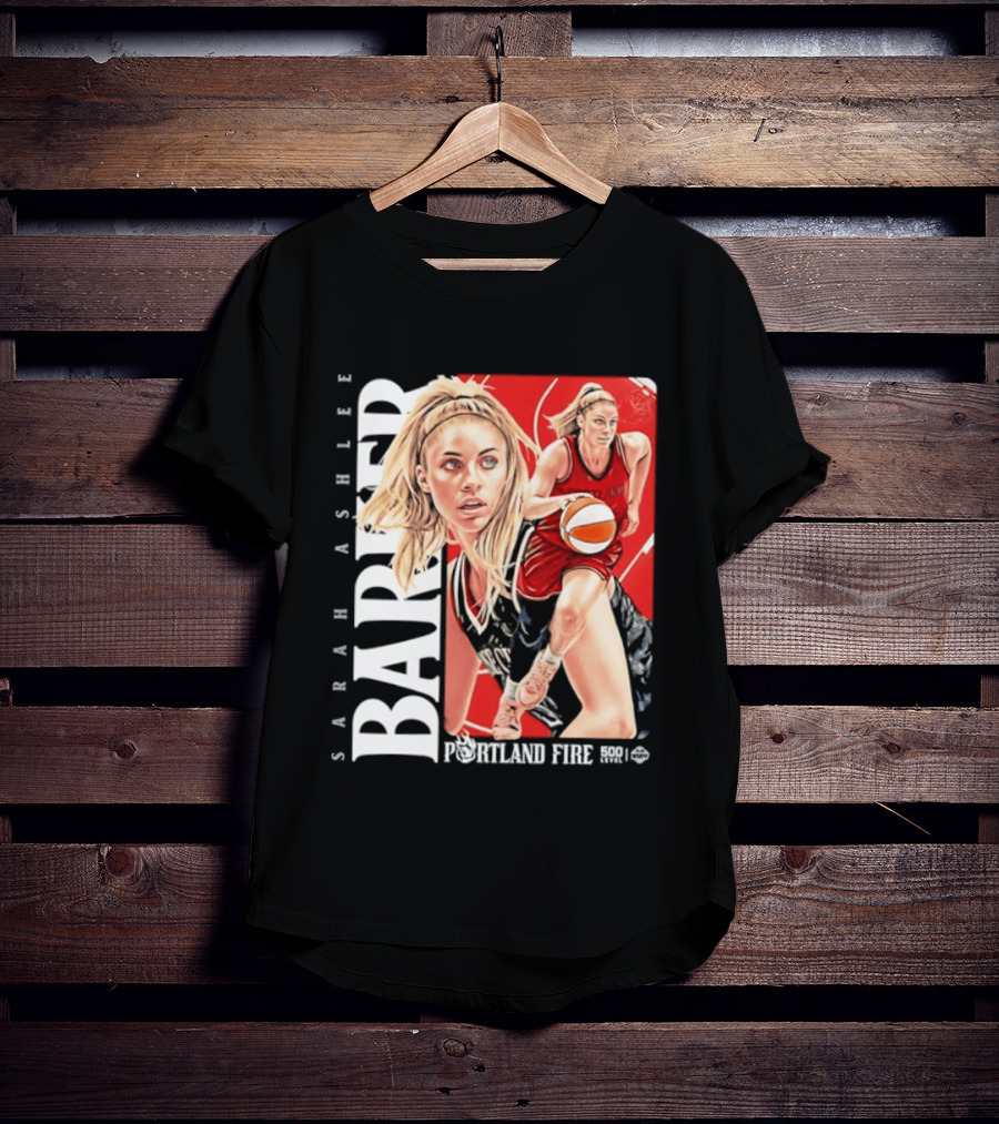 Sarah Ashlee Barker Portland Fire WNBA Basketball Player Action T-Shirt