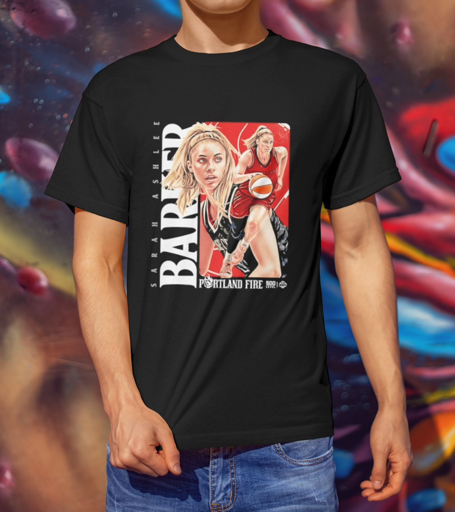 Sarah Ashlee Barker Portland Fire WNBA Basketball Player Action T-Shirt