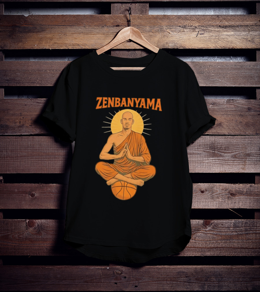 Zenbanyama Victor Wembanyama Monk Basketball Meditation T-Shirt