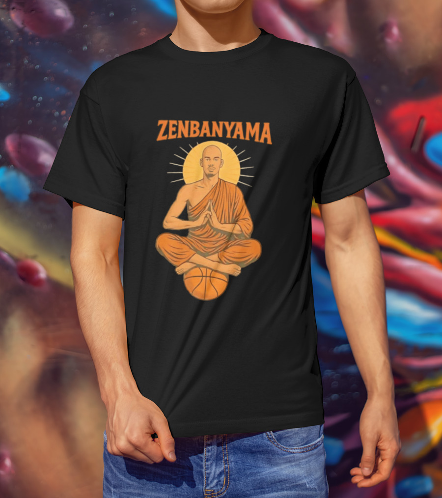 Zenbanyama Victor Wembanyama Monk Basketball Meditation T-Shirt