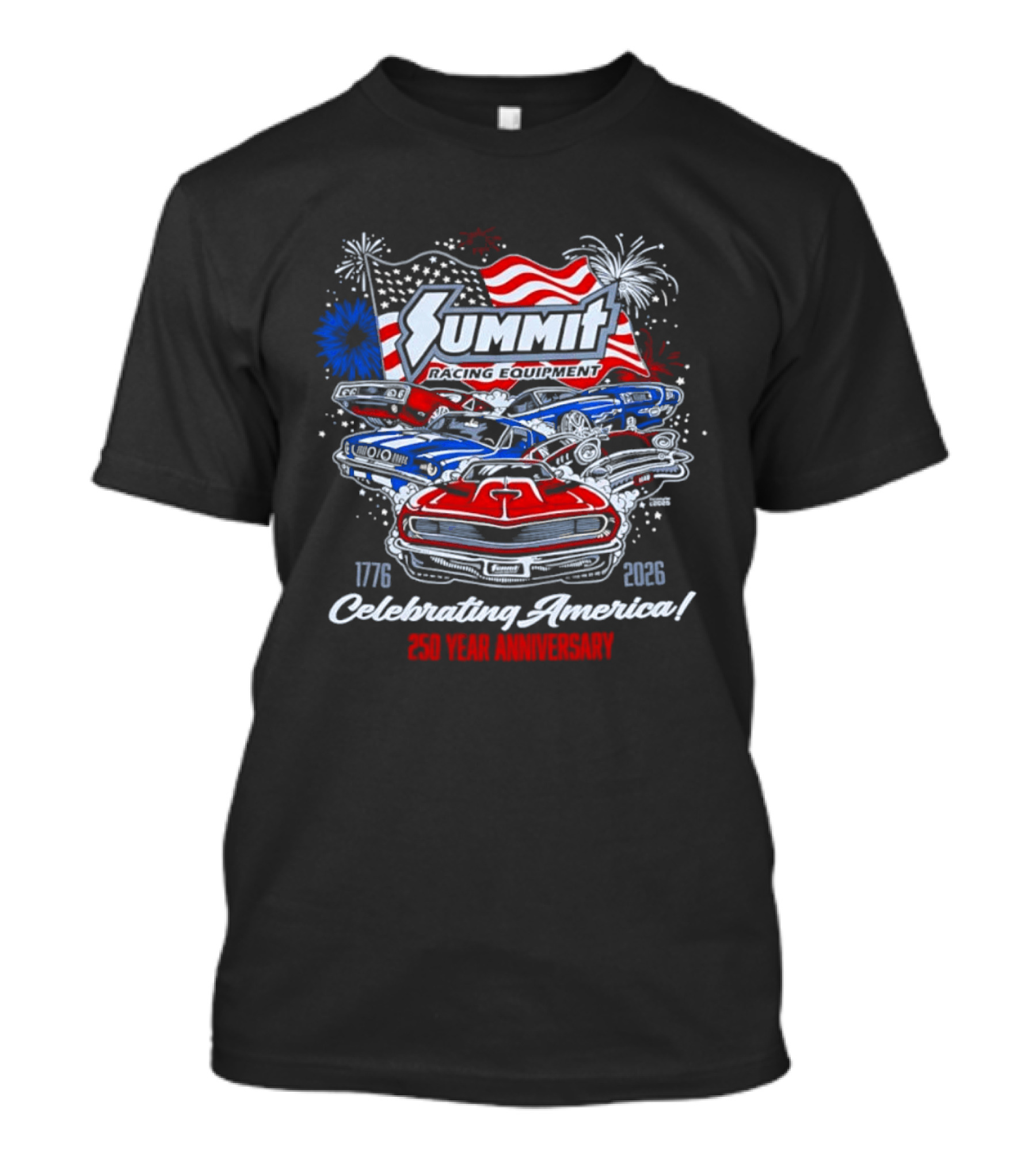 Summit Racing Equipment Celebrating America 1776 2026 250 Year Anniversary T-Shirt