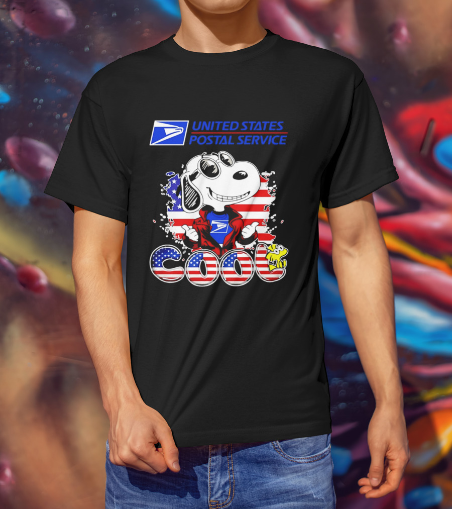 United States Postal Service Snoopy American Flag Cool 250th T-Shirt