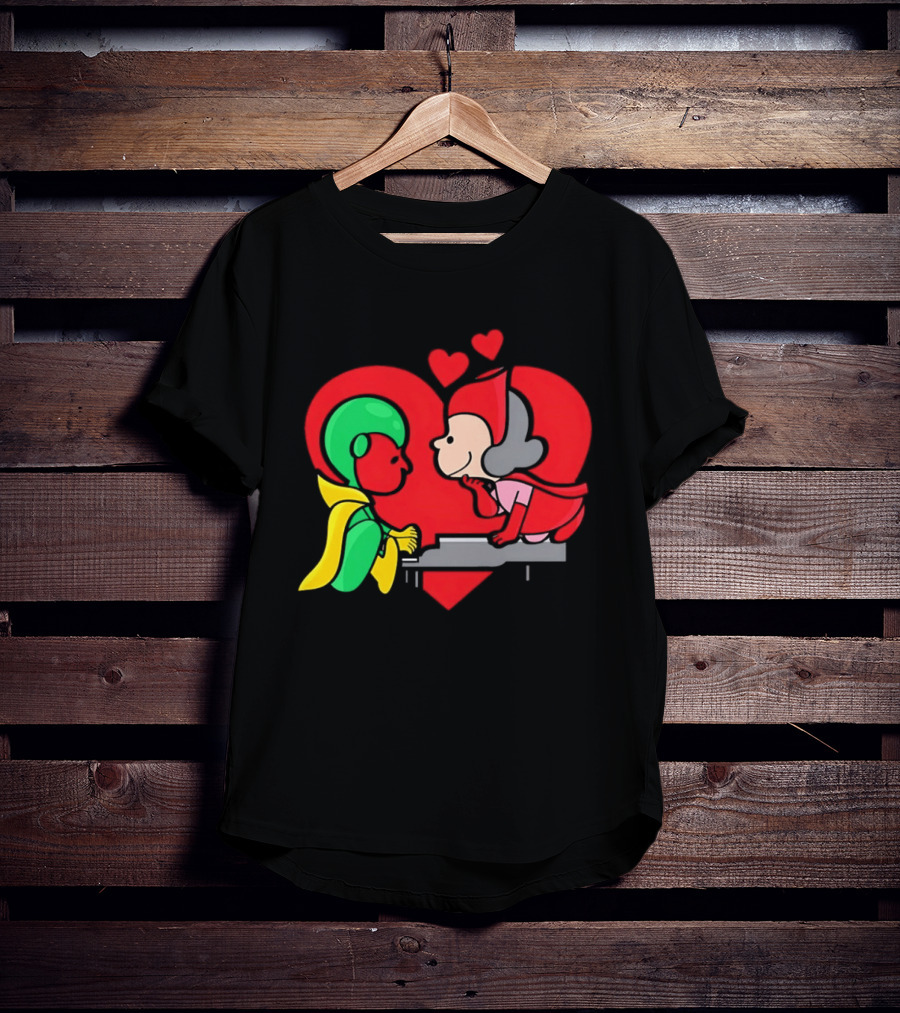 WandaVision Vision Scarlet Witch Piano Romantic T-Shirt