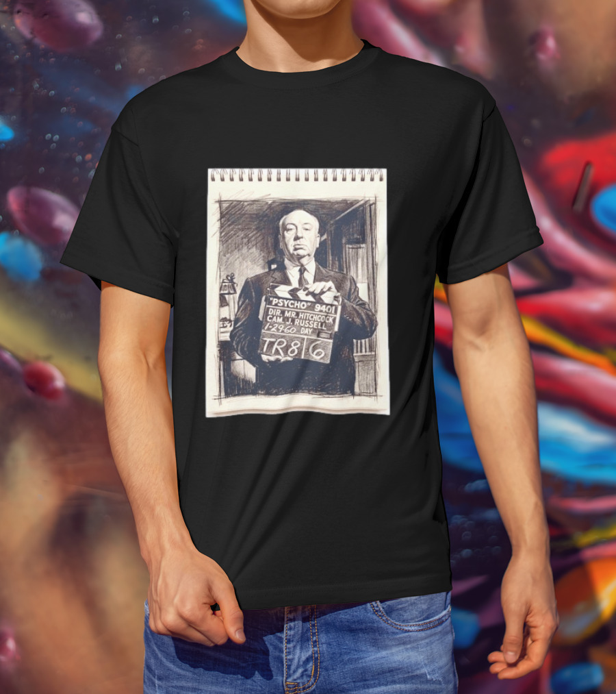 Alfred Hitchcock Psycho 9401 Clapperboard Sketchbook TR 86 T-Shirt