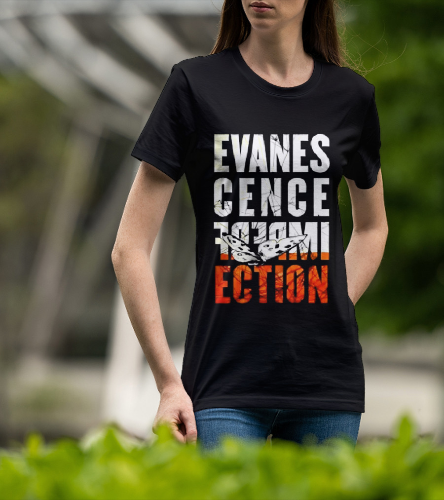 Evanescence Imperfection Butterfly White Text Orange Gradient T-Shirt