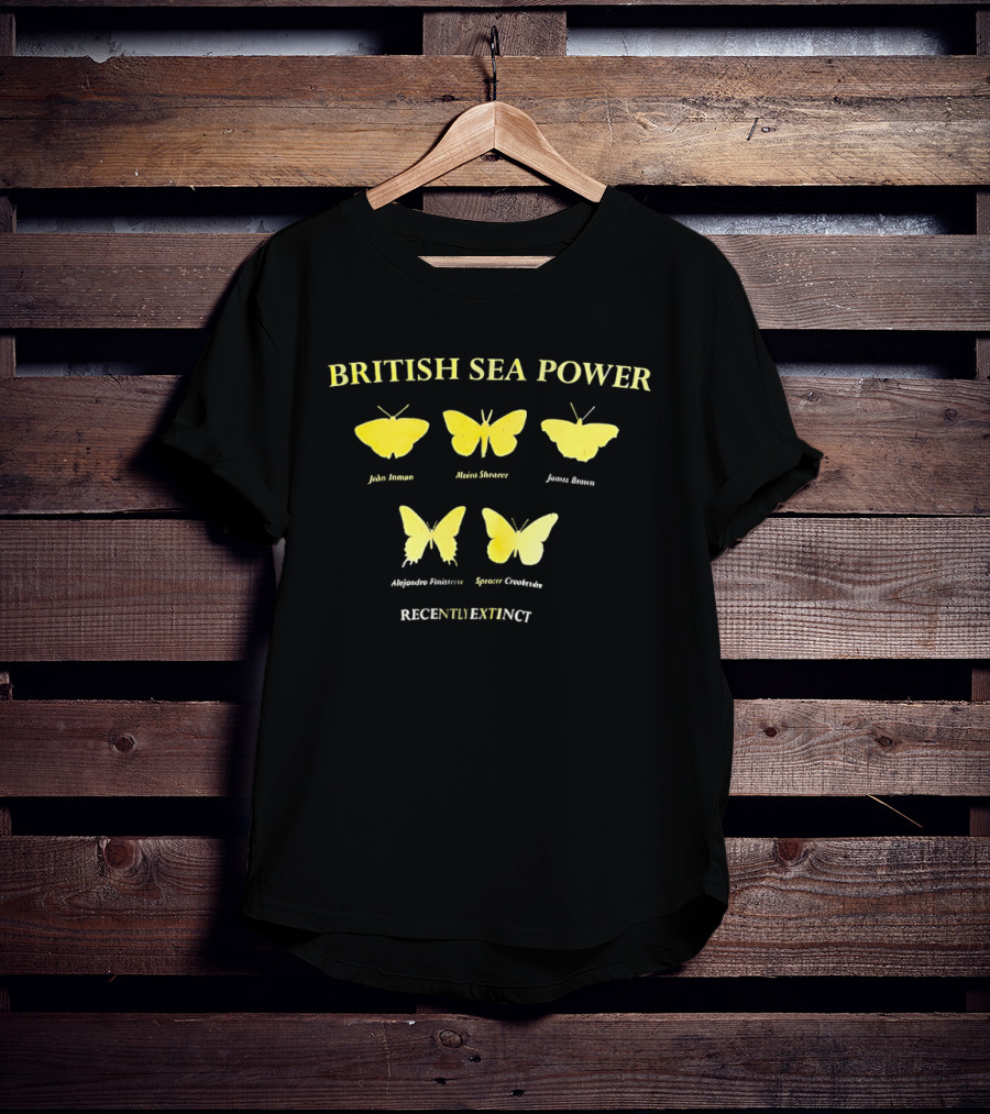British Sea Power Yellow Butterflies Recently Extinct T-Shirt