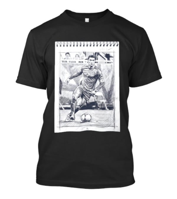 Cristiano Ronaldo CR7 Soccer Sketchbook Drawing T-Shirt