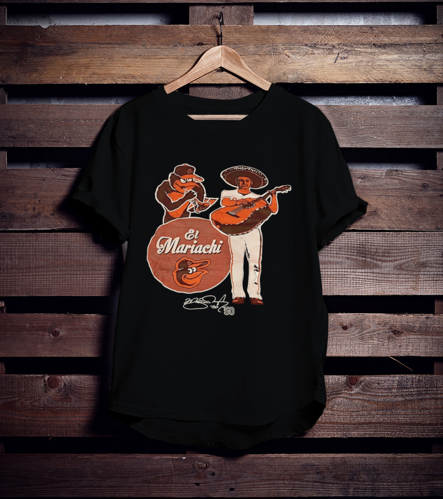 Miguel Gonzalez Baltimore Orioles El Mariachi Guitar Trumpet Player Series 22 50 T-Shirt