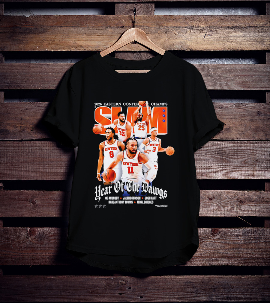 2026 Eastern Conference Champs New York Knicks Slam Year Of The Dawgs Brunson Robinson Barrett Randle Hart T-Shirt