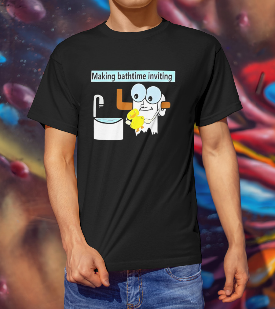 Making Bathtime Inviting No Face Spirited Away Rubber Duck Bathhouse T-Shirt