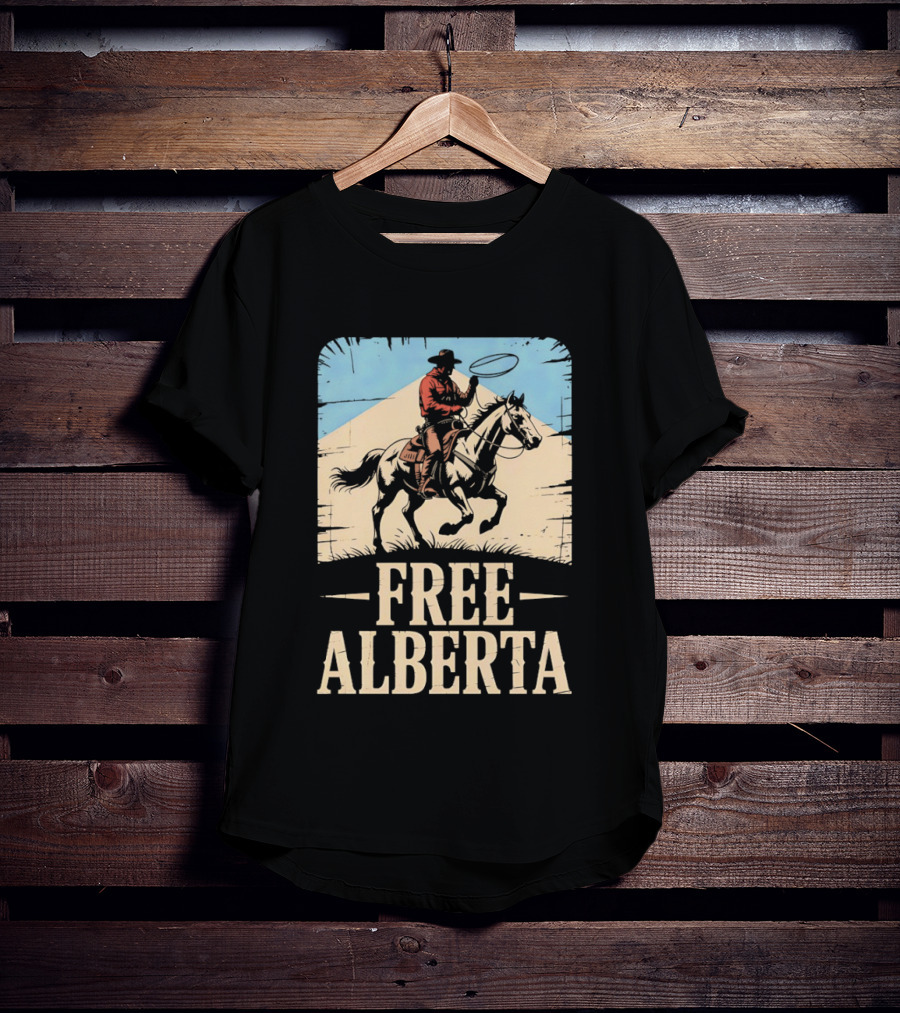 Prairie Man Lasso Figure Free Alberta T-Shirt