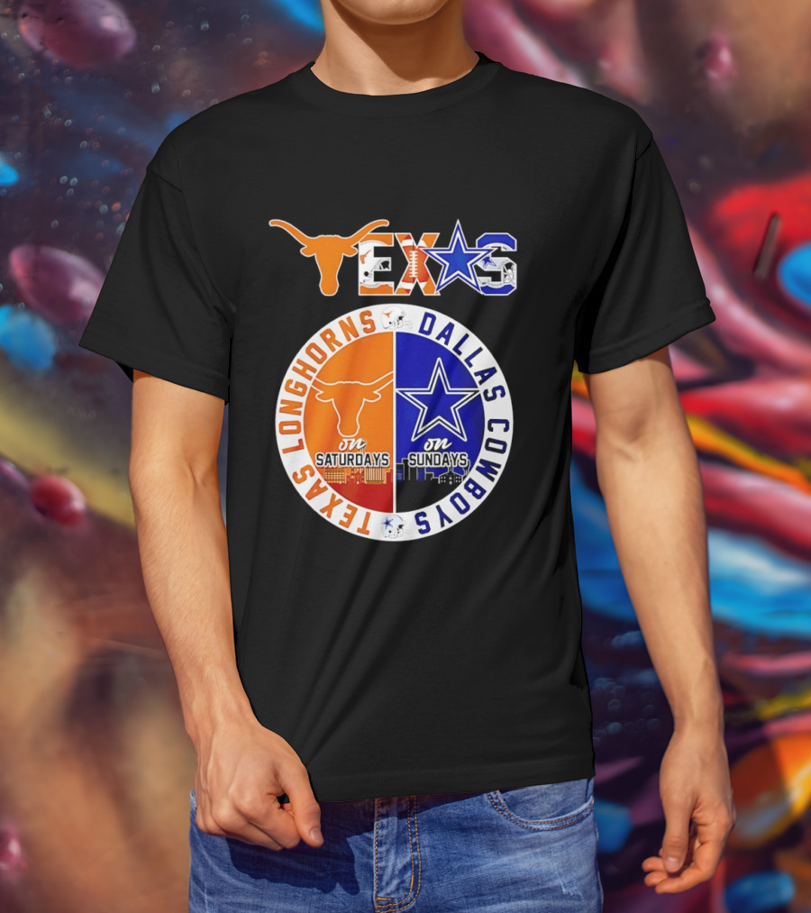 Texas Longhorns Dallas Cowboys Game Day Weekend Saturdays Sundays T-Shirt