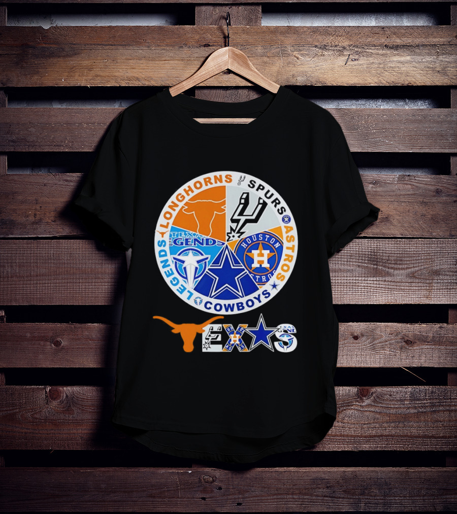 Texas Longhorns Spurs Astros Cowboys Legends Pride T-Shirt