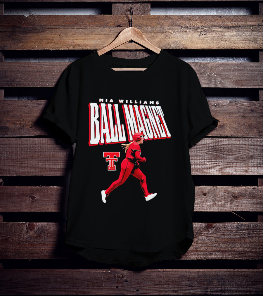 Mia Williams Ball Magnet Texas Tech Logo Running Player T-Shirt