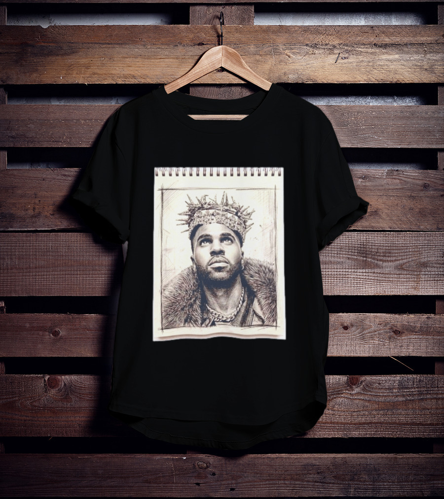 The Big Jason Derulo Sketchbook Crown Fur Chain T-Shirt