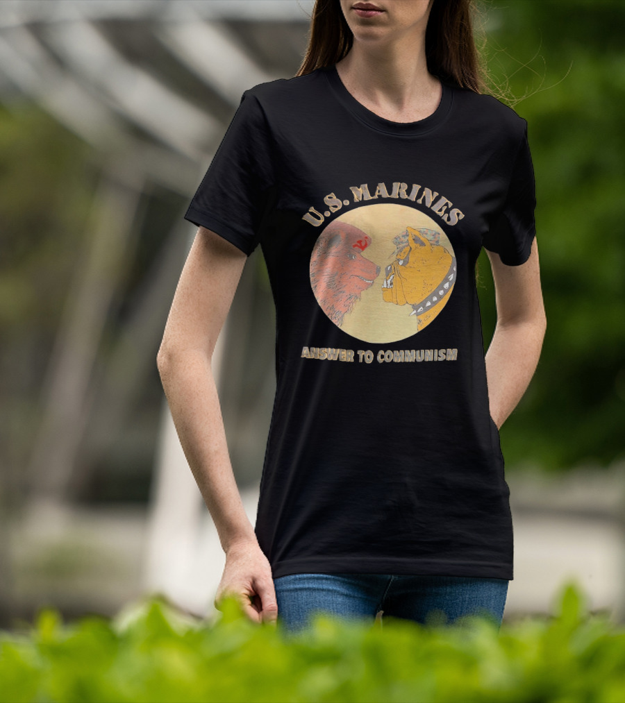 U.S. Marines Answer To Communism Soviet Bear Versus Marine Bulldog T-Shirt