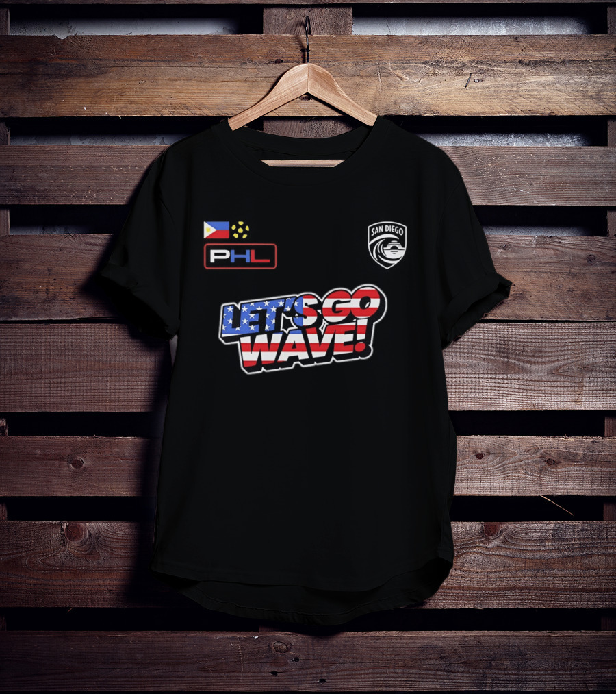 USA Let's Go Wave San Diego Wave FC PHL 2026 T-Shirt