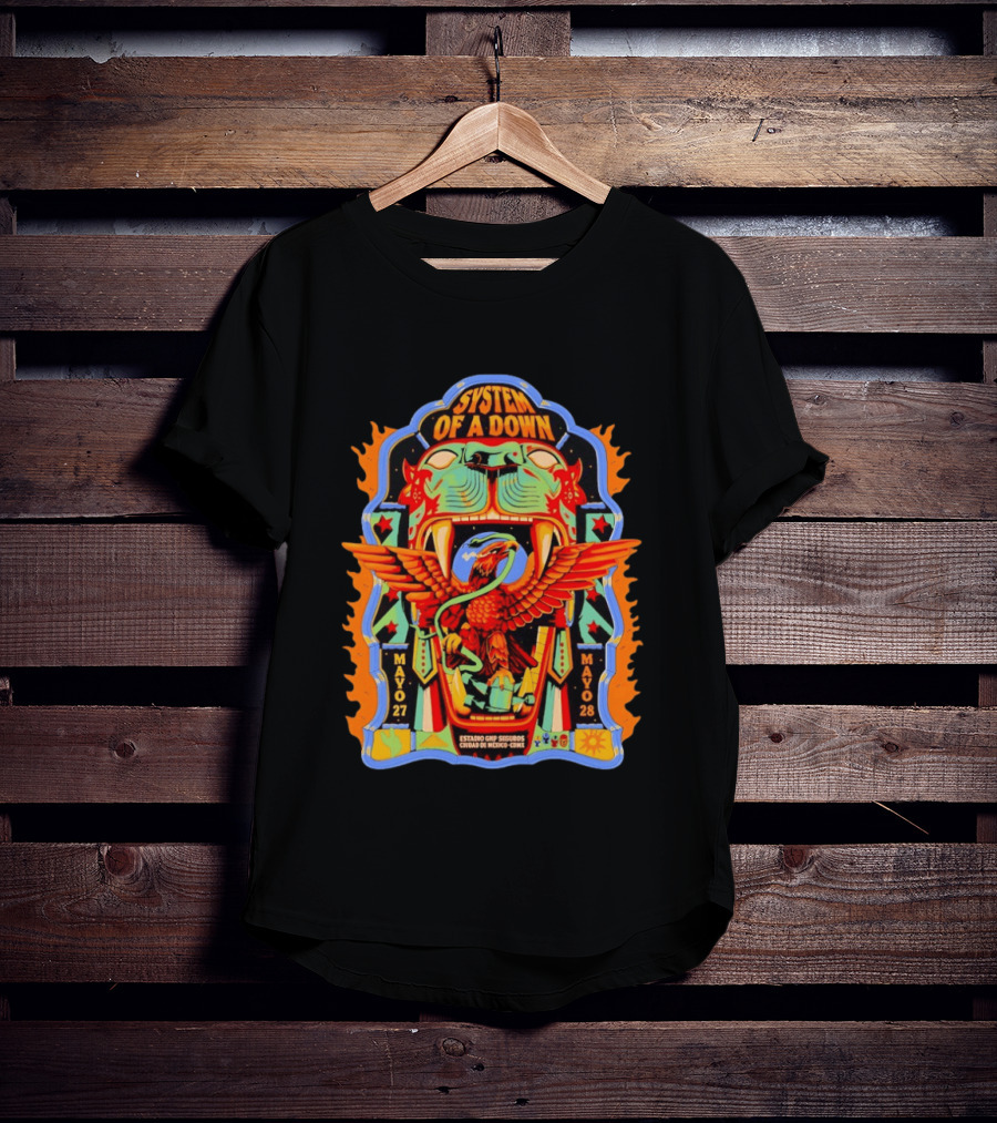 System Of A Down Estadio GNP Seguros Ciudad De Mexico May 27 28 2026 Eagle And Jaguar T-Shirt