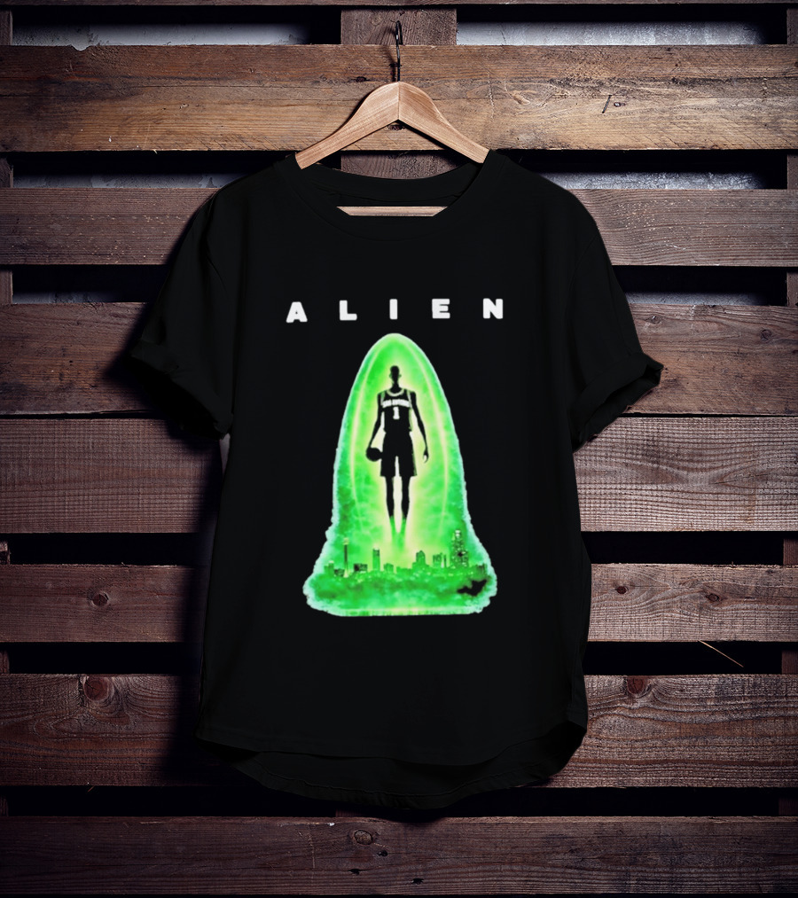 Alien Wemby San Antonio Alien Basketball Cityscape T-Shirt