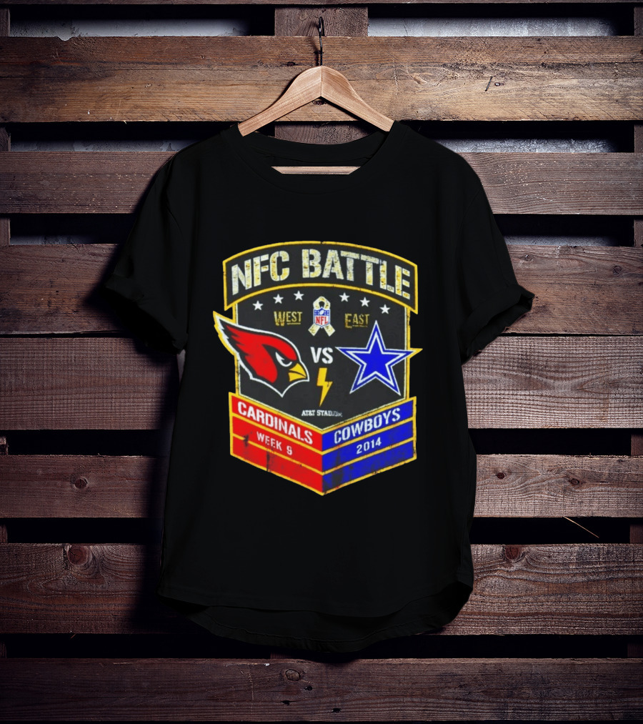 NFC Battle Cardinals Vs Cowboys 2014 Week 9 West East AT&T Stadium T-Shirt