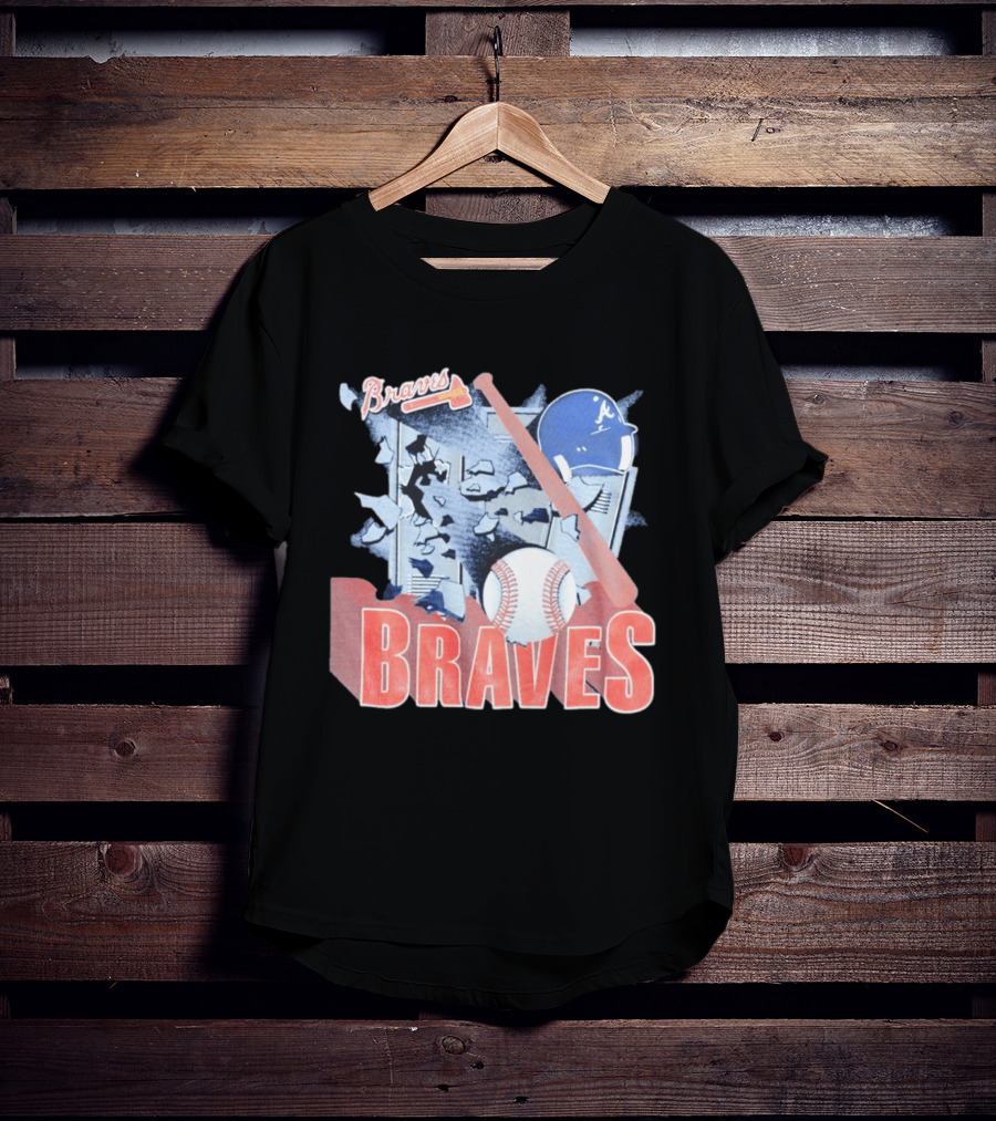 Braves Atlanta MLB 1994 Baseball Bat And Helmet T-Shirt
