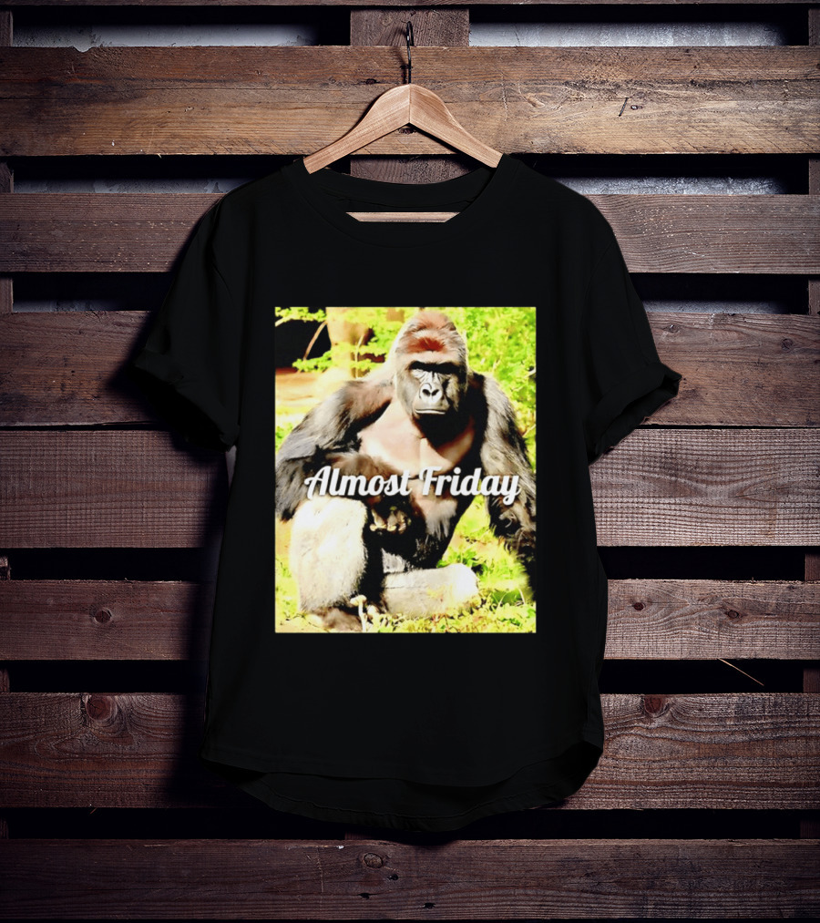 Almost Friday Gorilla Relaxing In Nature T-Shirt