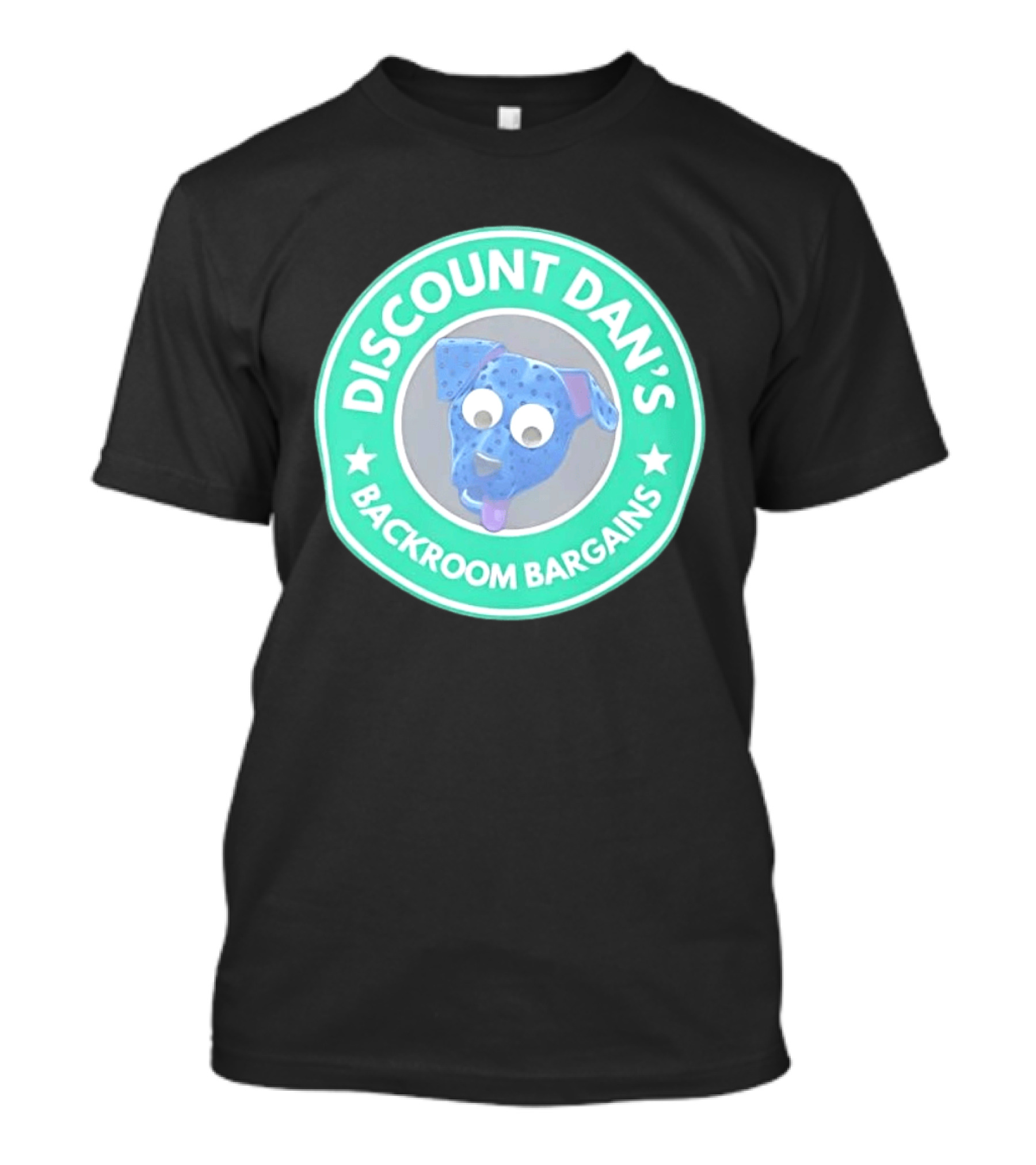 Discount Dan's Backroom Bargains Dog Face Circular T-Shirt