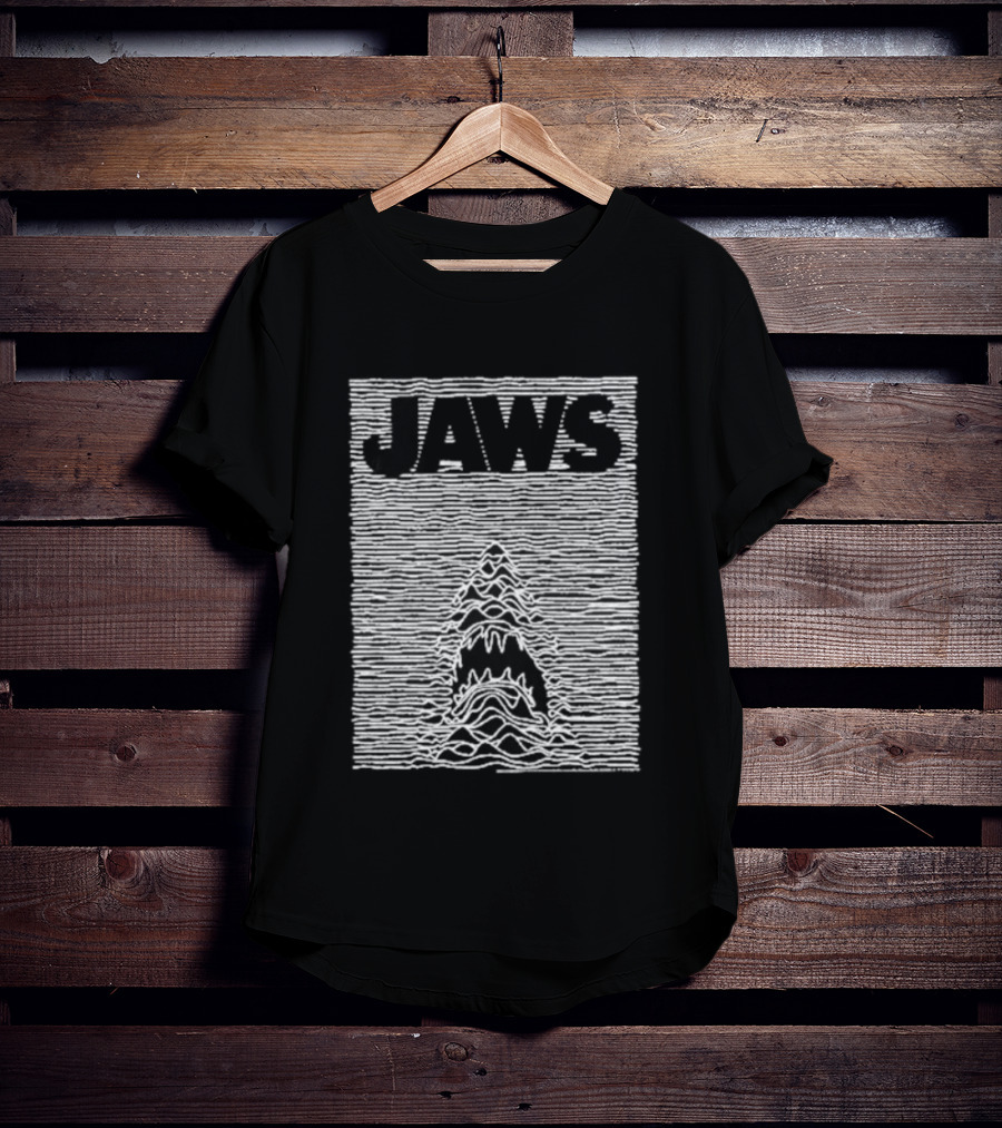 Jaws Unknown Pleasures Album Cover Mashup T-Shirt