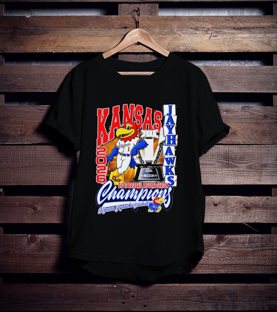 Kansas Jayhawks 2026 Big 12 Baseball Regular Season Champions T-Shirt