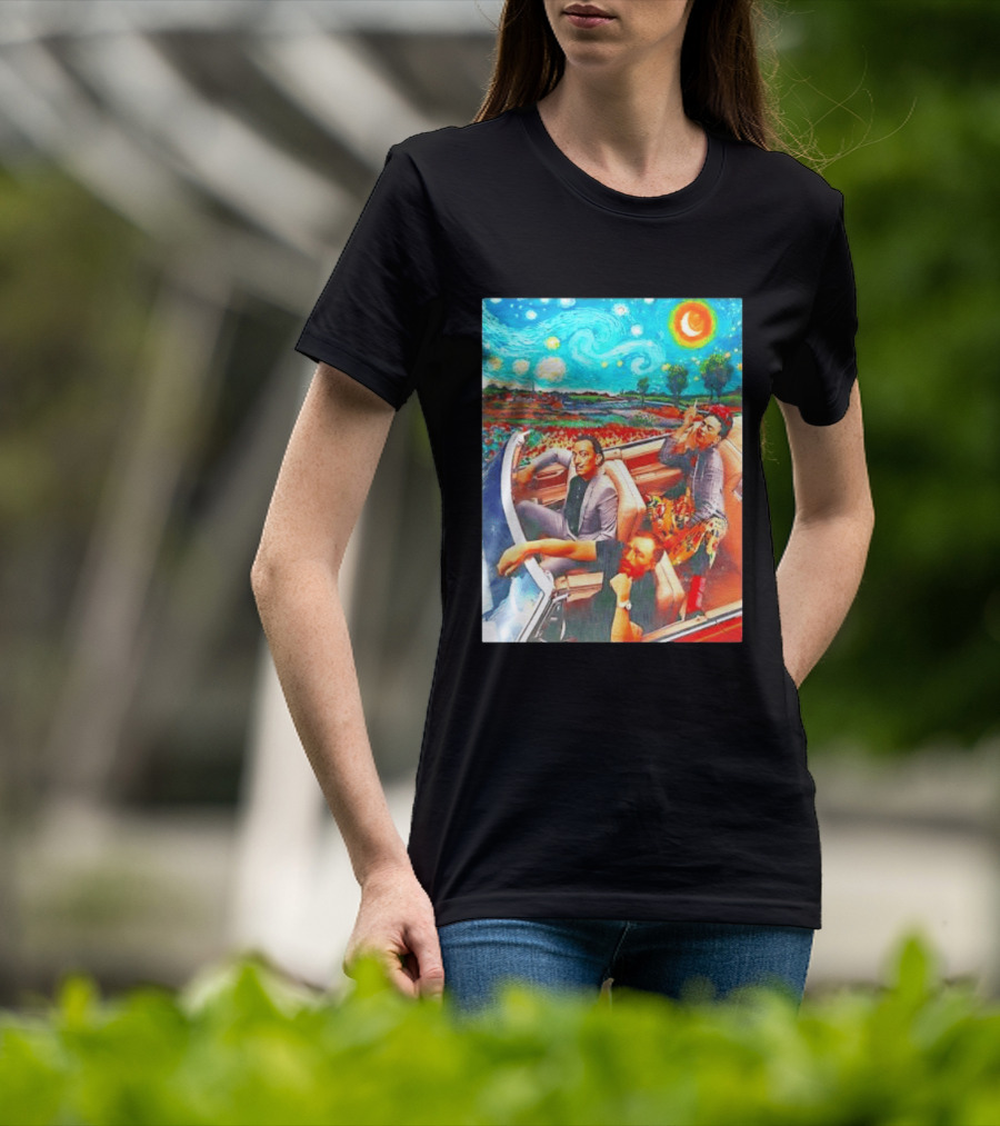 Salvador Dalí Frida Kahlo Vincent Van Gogh Starry Night Road Trip T-Shirt