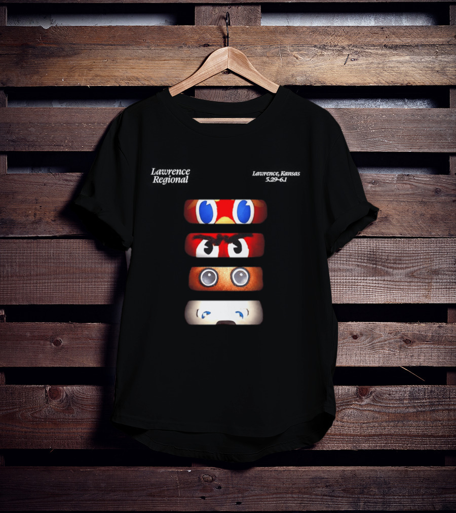 Lawrence Regional Kansas Cartoon Eyes Stack T-Shirt