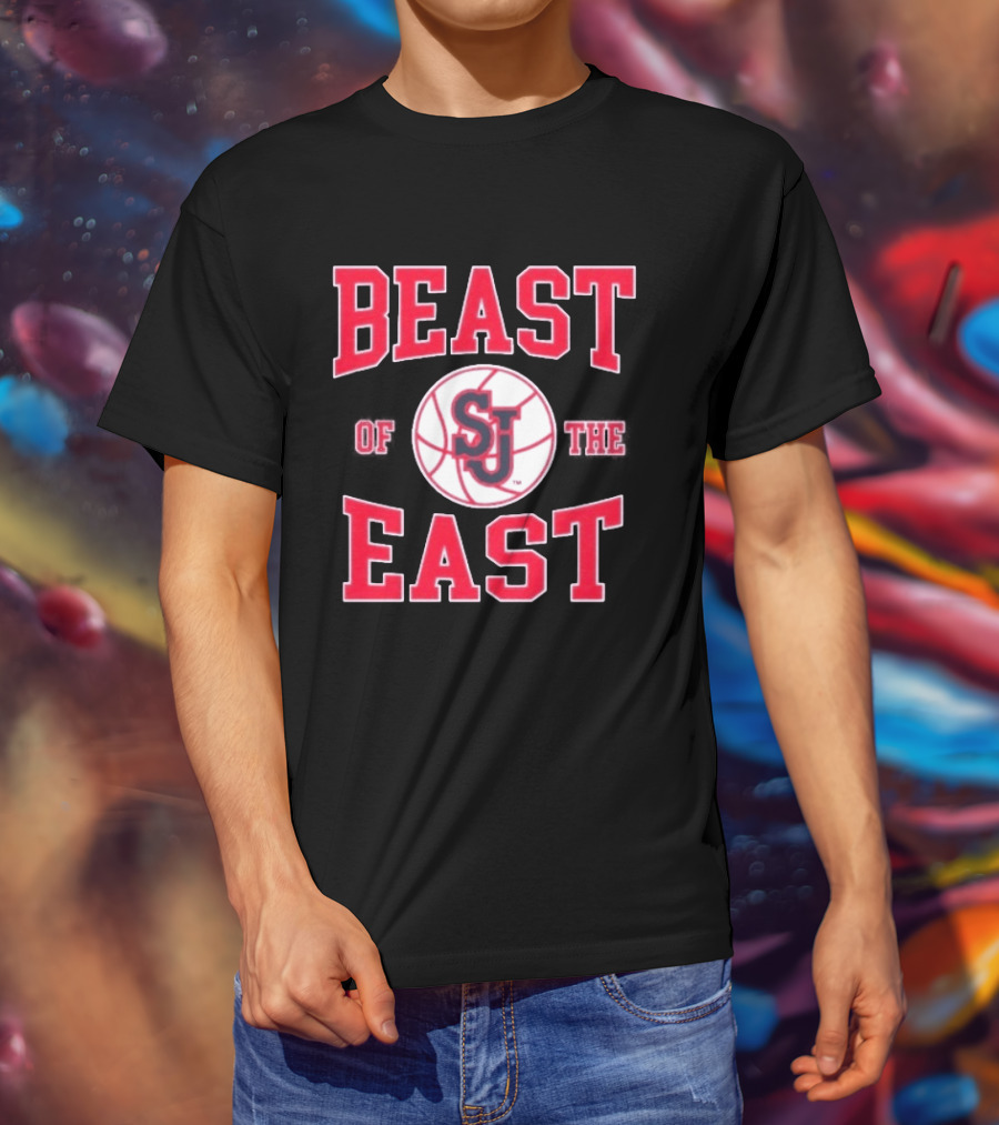 St. Johns Red Storm Beast Of The East Basketball SJ T-Shirt