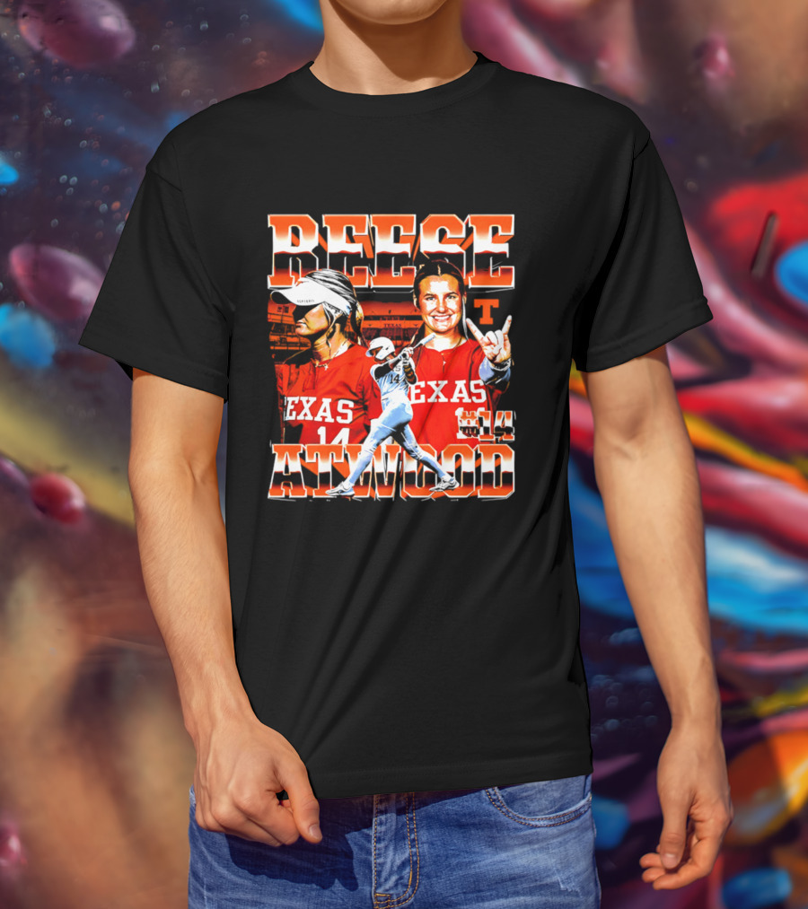 Texas Longhorns Softball Reese Atwood Player 14 Collage T-Shirt