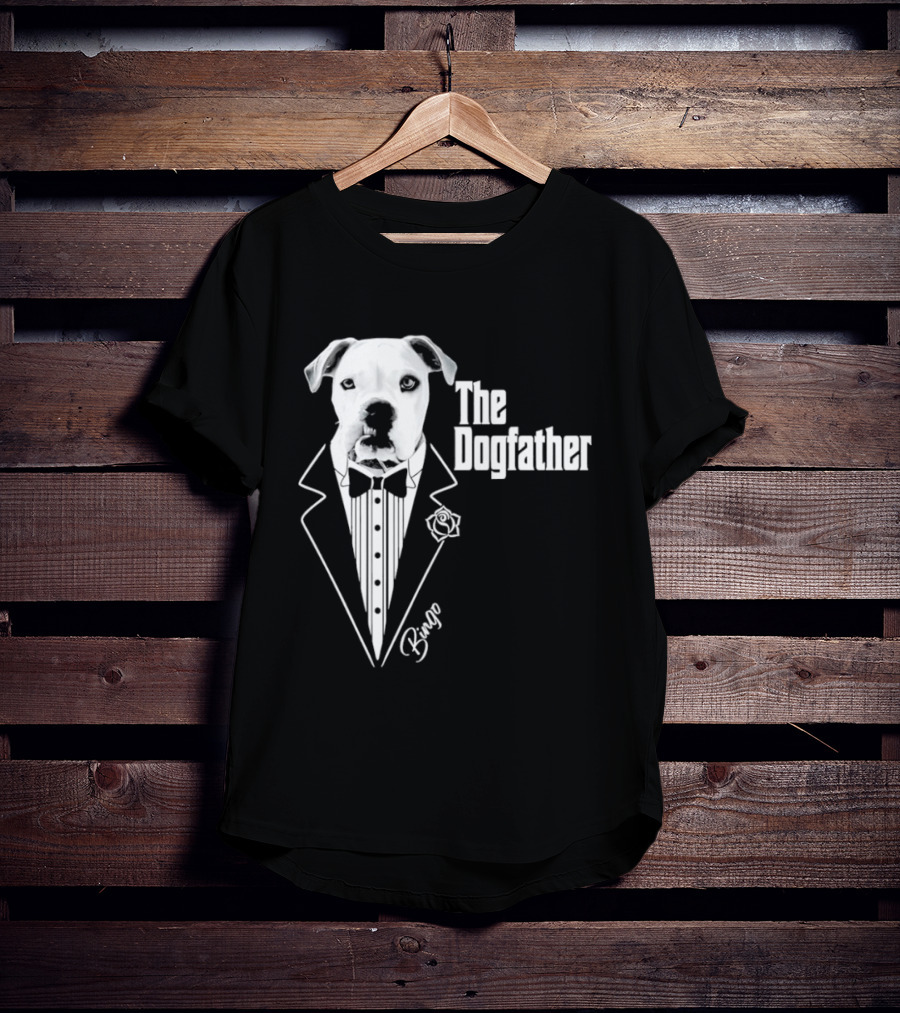 The Dogfather Bingo Tuxedo Bow Tie Rose Godfather Movie Pet Owner T-Shirt