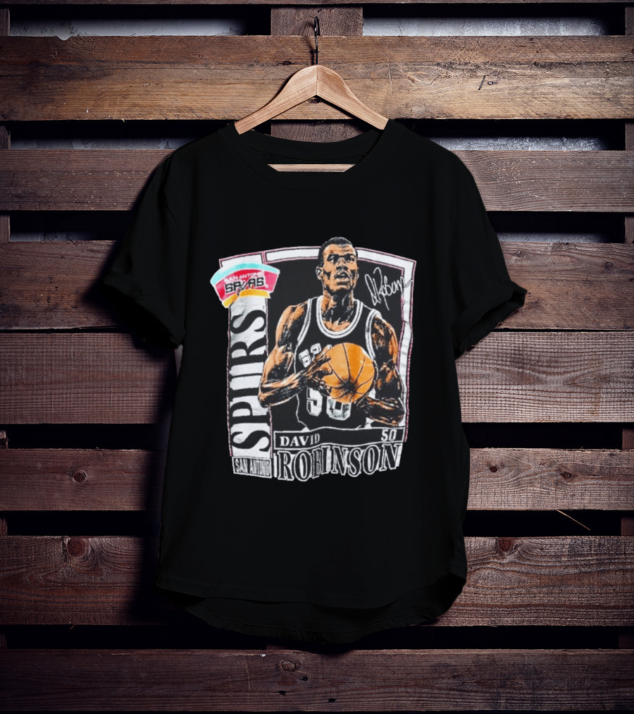 David Robinson San Antonio Spurs 50 Signature 90s Retro Basketball T-Shirt
