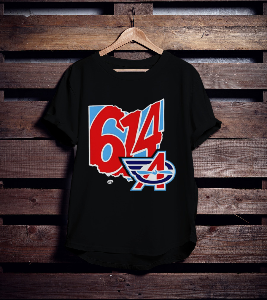 Arlington Renegades Ohio 614 United Football League State Map T-Shirt