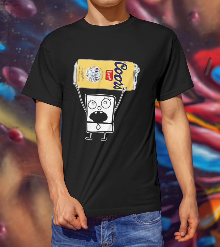 Coors Banquet Blocky Comic 355mL 5 Alc Vol Golden Colorado ESTD 1873 Refreshing T-Shirt