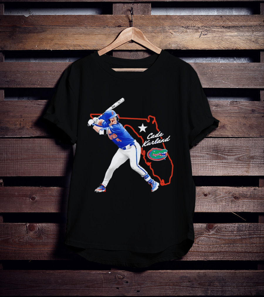 Cade Kurland Florida Gators Men's College Baseball NCAA Florida Outline Star Gators T-Shirt