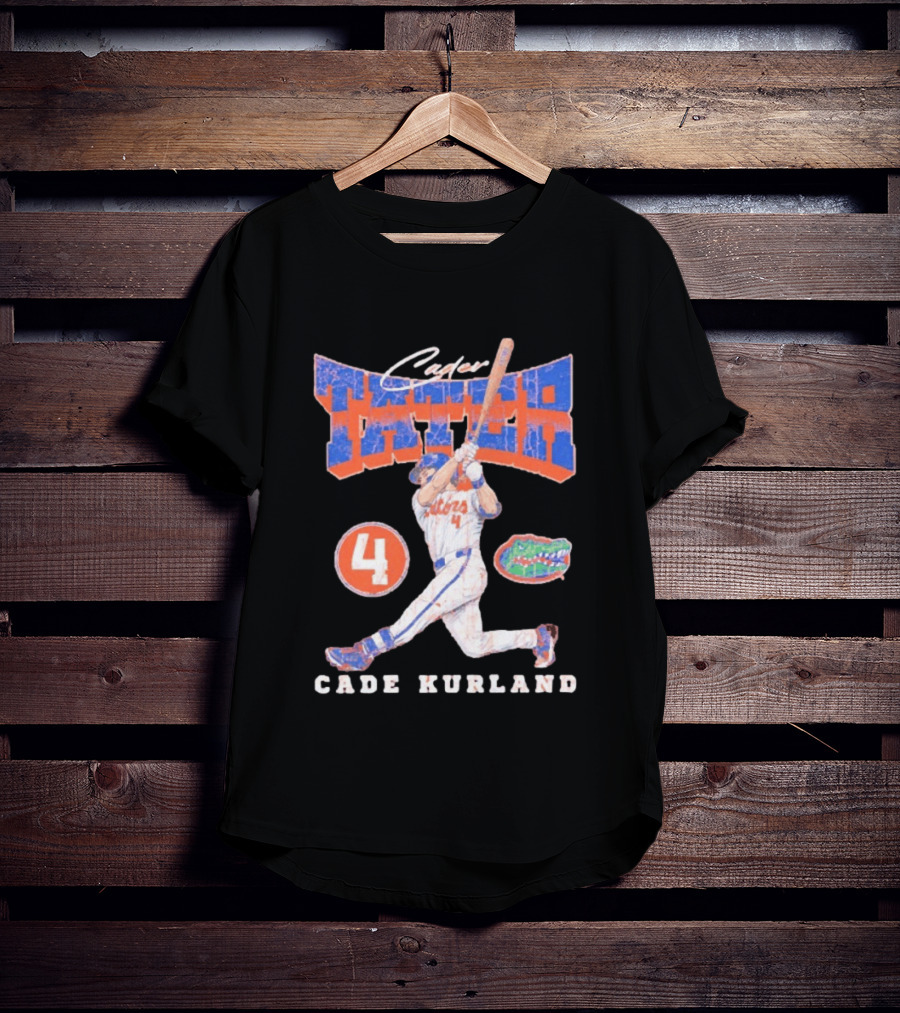 Cader Tater Florida Gators Cade Kurland Number 4 Baseball T-Shirt