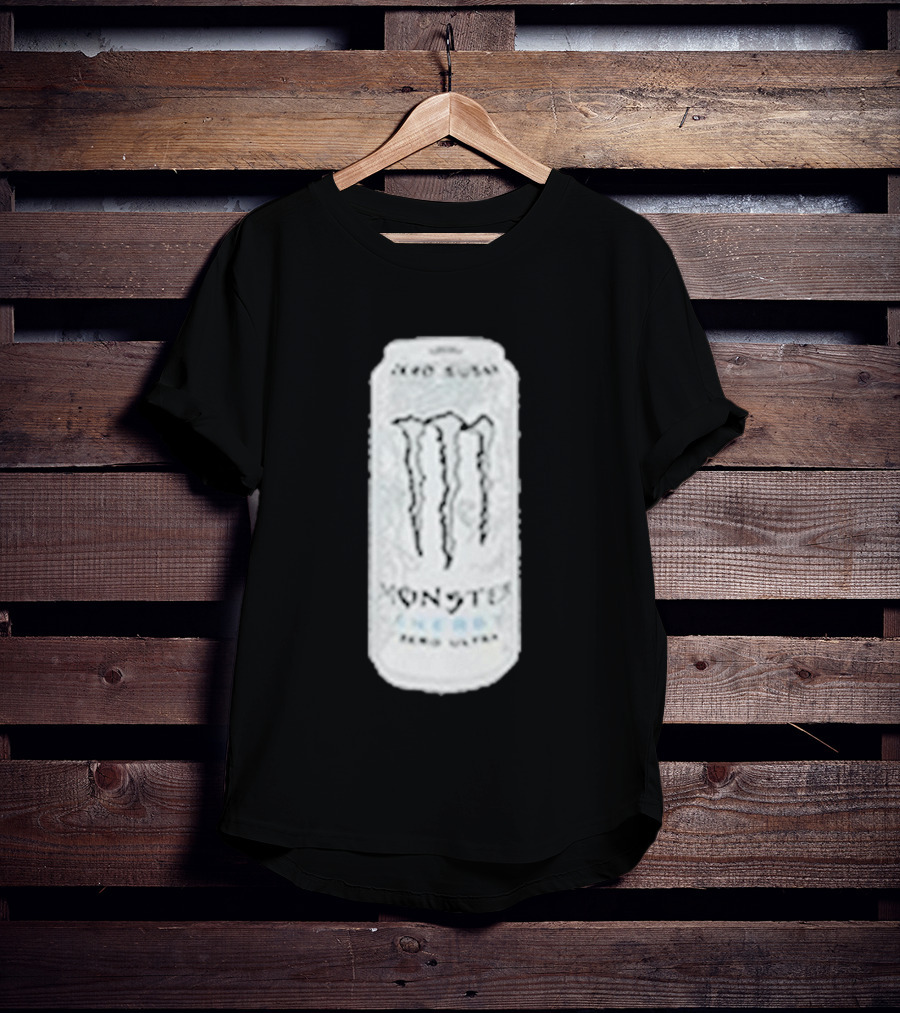 Monster Energy Zero Sugar White Can Patch T-Shirt