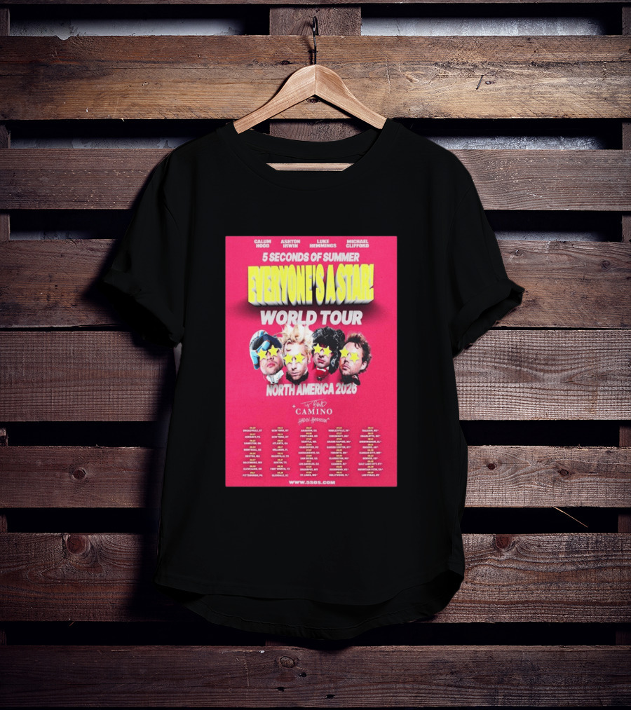 5 Seconds Of Summer Everyone's A Star World Tour North America 2026 Haiden Henderson T-Shirt