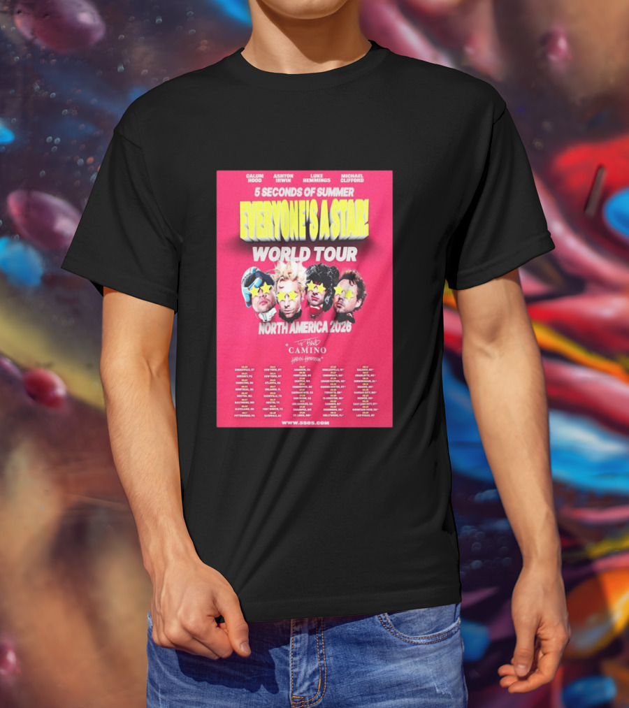 5 Seconds Of Summer Everyone's A Star World Tour North America 2026 Haiden Henderson T-Shirt